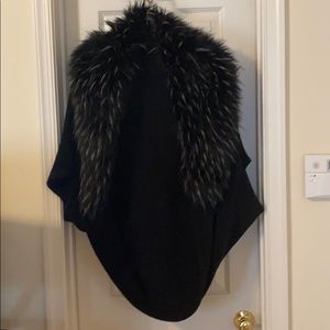 Bebe black furry shawl One Size